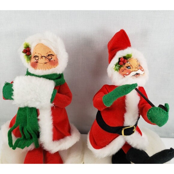 Annalee Dolls  Mr & Mrs Santa 1990 approx. 8" Tall - Picture 9 of 13